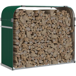 vidaXL Green Galvanised Steel Firewood Log Holder 100 x 120 x 45cm - Wilko - thumbnail 3