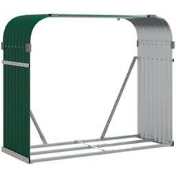 vidaXL Green Galvanised Steel Firewood Log Holder 100 x 120 x 45cm - Wilko