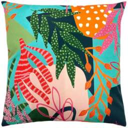 furn. Coralina Multicolour Floral Outdoor Cushion - Size: 43 x 43cm - Wilko - thumbnail 1