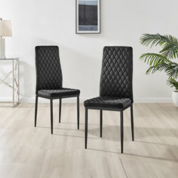 Furniturebox Copeland Valera Marble Effect 6 Seater Dining Set White and Black - Wilko - thumbnail 4