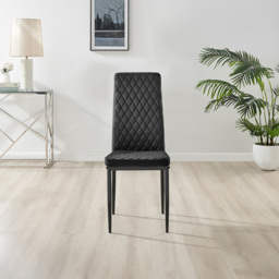 Furniturebox Copeland Valera Marble Effect 6 Seater Dining Set White and Black - Wilko - thumbnail 6