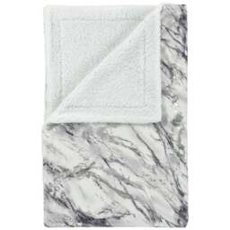 Velosso Grey Marble Sherpa Throw 150 x 200cm - Size: 150 x 200 x 1cm - Wilko