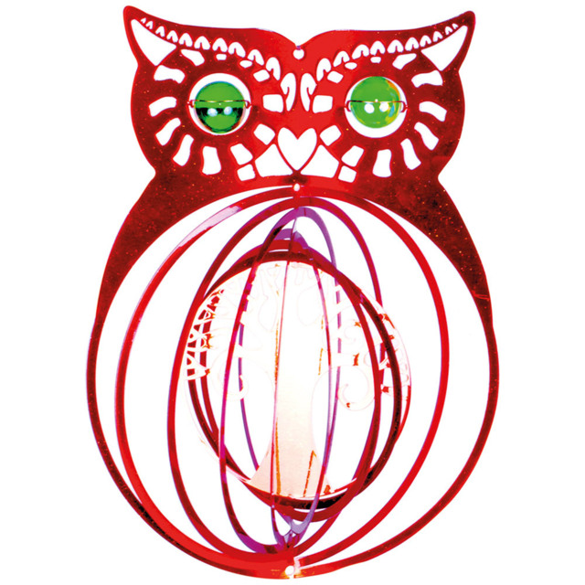 St Helens Owl Wind Spinner - Size: 30.5x30.5x1cm - Orange - Wilko - image 1