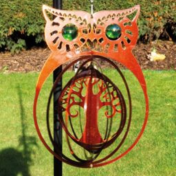 St Helens Owl Wind Spinner - Size: 30.5x30.5x1cm - Orange - Wilko - thumbnail 3