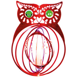 St Helens Owl Wind Spinner - Size: 30.5x30.5x1cm - Orange - Wilko - thumbnail 1
