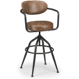 Julian Bowen Barbican Brown Bar Stool - Size: Single - Black - Wilko - thumbnail 3