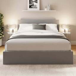 GFW Double Charcoal Grey Velvet End Lift Ottoman Bed - Wilko