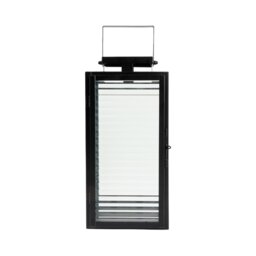 Ribbed Glass Lantern Black - Wilko - thumbnail 1
