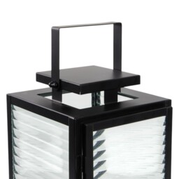 Ribbed Glass Lantern Black - Wilko - thumbnail 5