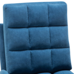 Living and Home Blue Leisure Recliner Armchair with Ottoman Footstool - Size: Single - Wilko - thumbnail 4