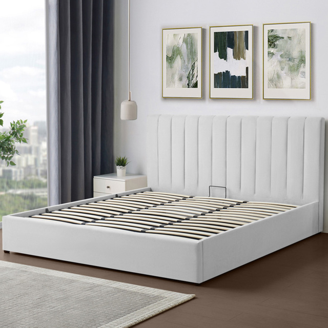 Brooklyn Evelynne Super King Light Grey Linen Ottoman Bed - Wilko - image 1