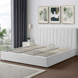 Brooklyn Evelynne Super King Light Grey Linen Ottoman Bed - Wilko