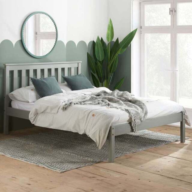 Denver King Size Grey Wooden Bed - Birlea - Wilko - image 1