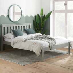 Denver King Size Grey Wooden Bed - Birlea - Wilko