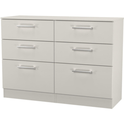 Crowndale Devon 6 Drawer Matt Grey Wide Chest of Drawers Ready Assembled - Grey Matt - Wilko - thumbnail 5