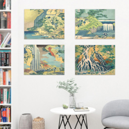 Artery8 Hokusai Tour Waterfalls Provinces Ono Wall Art Print 30 x 41cm 5 Pack - Size: 40.5 x 30.5 x 0.3cm - Multi - Wilko - thumbnail 5
