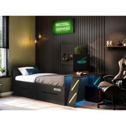 Flair Alister Single Charcoal and Green Gaming Bed with Desk - Wilko - thumbnail 7
