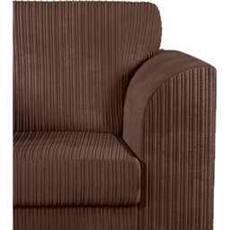 Luxor 4 Seater Chocolate Jumbo Cord Left Hand Facing Full Back L Shaped Corner Sofa Set - Brown - Wilko - thumbnail 4