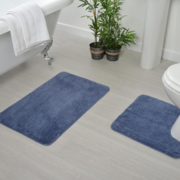 Allure Bath Fashions Mid Blue Microfibre Luxury Non-Slip Bath Mat 50 x 80cm - Wilko - thumbnail 3