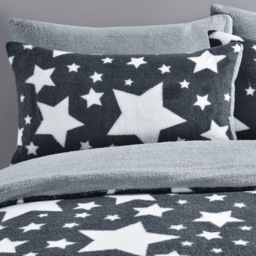 Galaxy Navy Teddy Duvet Set Double - Grey - Velosso - Wilko - thumbnail 3