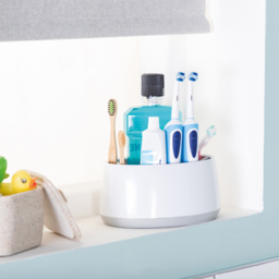 Minky White and Grey Bathroom Accessory Set 4 Pack - Size: 18 x 25 x 28cm - Wilko - thumbnail 7
