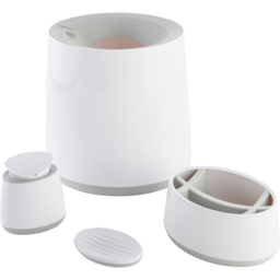 Minky White and Grey Bathroom Accessory Set 4 Pack - Size: 18 x 25 x 28cm - Wilko - thumbnail 5