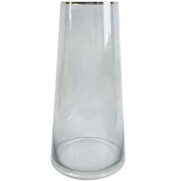 Botanik Smoke Grey Gold Rim Glass Vase 28cm - Size: 28 x 13.5 x 13.5cm - Wilko - thumbnail 1
