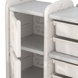 H&O Direct 3 Tier White Train Shaped Kids Toy Organiser - Size: 85 x 96 x 33cm - Grey - Wilko - thumbnail 5