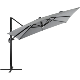 Living and Home Light Grey Square LED Rotatable Cantilever Parasol with Base 3m - Wilko - thumbnail 4