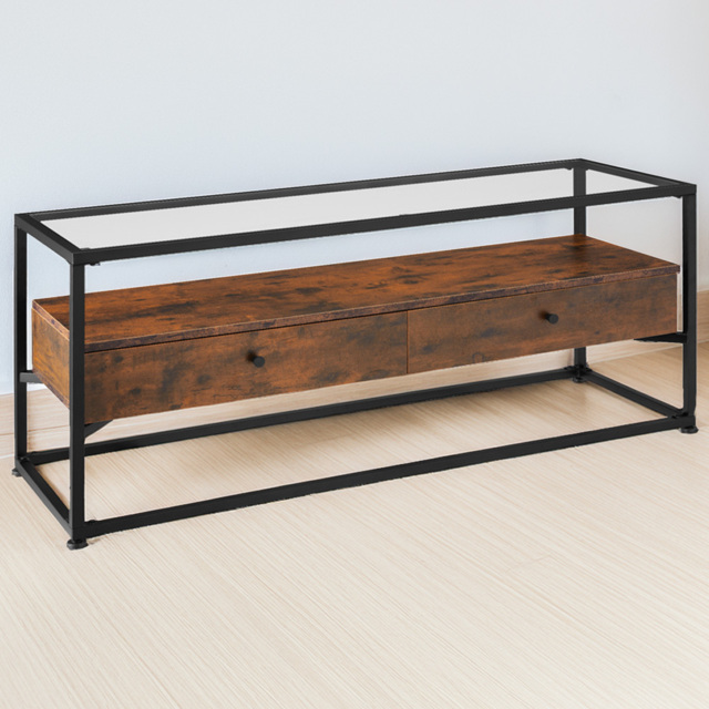 tectake 2 Drawer Dark Wood Maidenhead Sideboard - Size: 50.5 x 41.5 x 121.5cm - Brown - Wilko - image 1