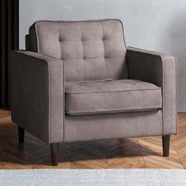 Eden Pewter Chenille Armchair - Size: 82 x 82 x 75cm - Grey - Wilko - image 1