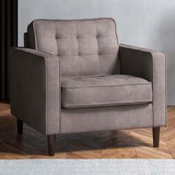 Eden Pewter Chenille Armchair - Size: 82 x 82 x 75cm - Grey - Wilko - thumbnail 1