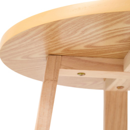 Living and Home 2-Tier Natural Round Solid Wood Coffee Side Table - Size: 50 x 50 x 50cm - Cream - Wilko - thumbnail 6