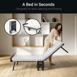 Jay-Be RE80 Single Rollaway Folding Bed with e-Fibre Mattress - Black - Wilko - thumbnail 6