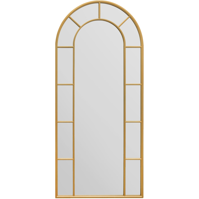 MirrorOutlet The Arcus Gold Framed Arched Leaner Garden Wall Mirror 190 x 85cm - Size: 190 x 85 x 3cm - Wilko - image 1