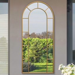 MirrorOutlet The Arcus Gold Framed Arched Leaner Garden Wall Mirror 190 x 85cm - Size: 190 x 85 x 3cm - Wilko - thumbnail 3