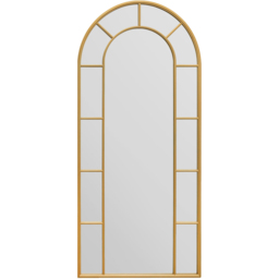 MirrorOutlet The Arcus Gold Framed Arched Leaner Garden Wall Mirror 190 x 85cm - Size: 190 x 85 x 3cm - Wilko - thumbnail 1