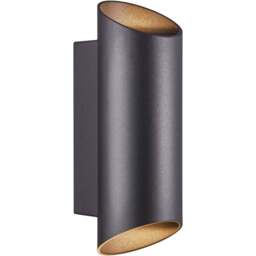 Nordlux Nico Round 22 Black Wall Light - Size: 23.5 x 7.7 x 23.5cm - Wilko