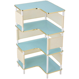 Living and Home 4 Shelf MDF L-Shaped Corner Bookshelf - Blue - Wilko - thumbnail 3