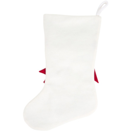 Luxury Velvet Bow StockingWhite and Red - Wilko - thumbnail 4