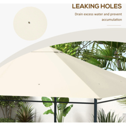 Outsunny 3 x 4m Cream White Gazebo Canopy Replacement Cover - Wilko - thumbnail 6