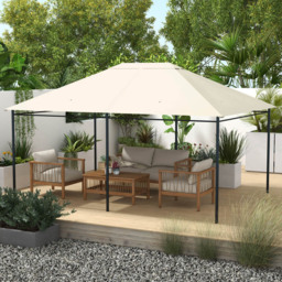 Outsunny 3 x 4m Cream White Gazebo Canopy Replacement Cover - Wilko - thumbnail 3
