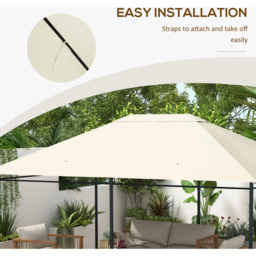 Outsunny 3 x 4m Cream White Gazebo Canopy Replacement Cover - Wilko - thumbnail 7