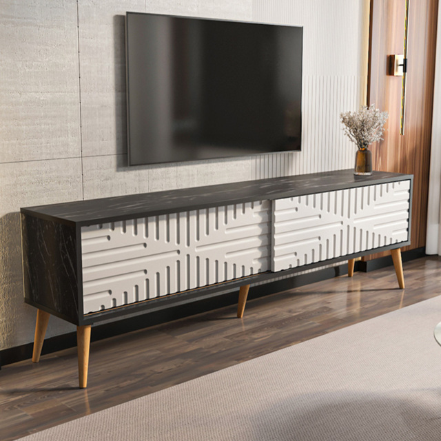 Decorotika Riso 2 Sliding Door Bendier and White TV Unit - Size: 54 x 180 x 35cm - Multi - Wilko - image 1