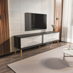 Decorotika Riso 2 Sliding Door Bendier and White TV Unit - Size: 54 x 180 x 35cm - Multi - Wilko - thumbnail 5