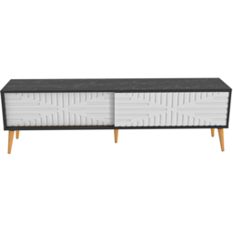 Decorotika Riso 2 Sliding Door Bendier and White TV Unit - Size: 54 x 180 x 35cm - Multi - Wilko - thumbnail 3