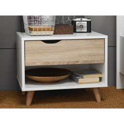 Stockholm Single Drawer Single Shelf Bedside Cabinet - White - LPD Home - Wilko - thumbnail 6