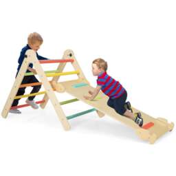 Costway Toddlers Colourful 3 in 1 Pickler Triangle Set - Size: 109.2 x 50.8 x 10.16cm - Multi - Wilko