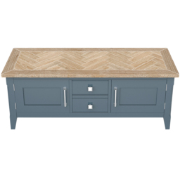 Baumhaus Signature 2 Door 2 Drawer Blue Widescreen Television Stand - Wilko - thumbnail 4