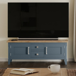 Baumhaus Signature 2 Door 2 Drawer Blue Widescreen Television Stand - Wilko - thumbnail 6